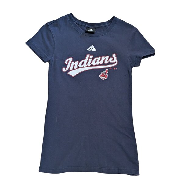 Adidas Kid's Cleveland Indians Cabrera 13 Navy T-Shirt L 14 - Picture 1 of 6